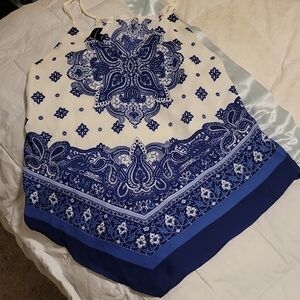 Blue and White Paisley Halter Top